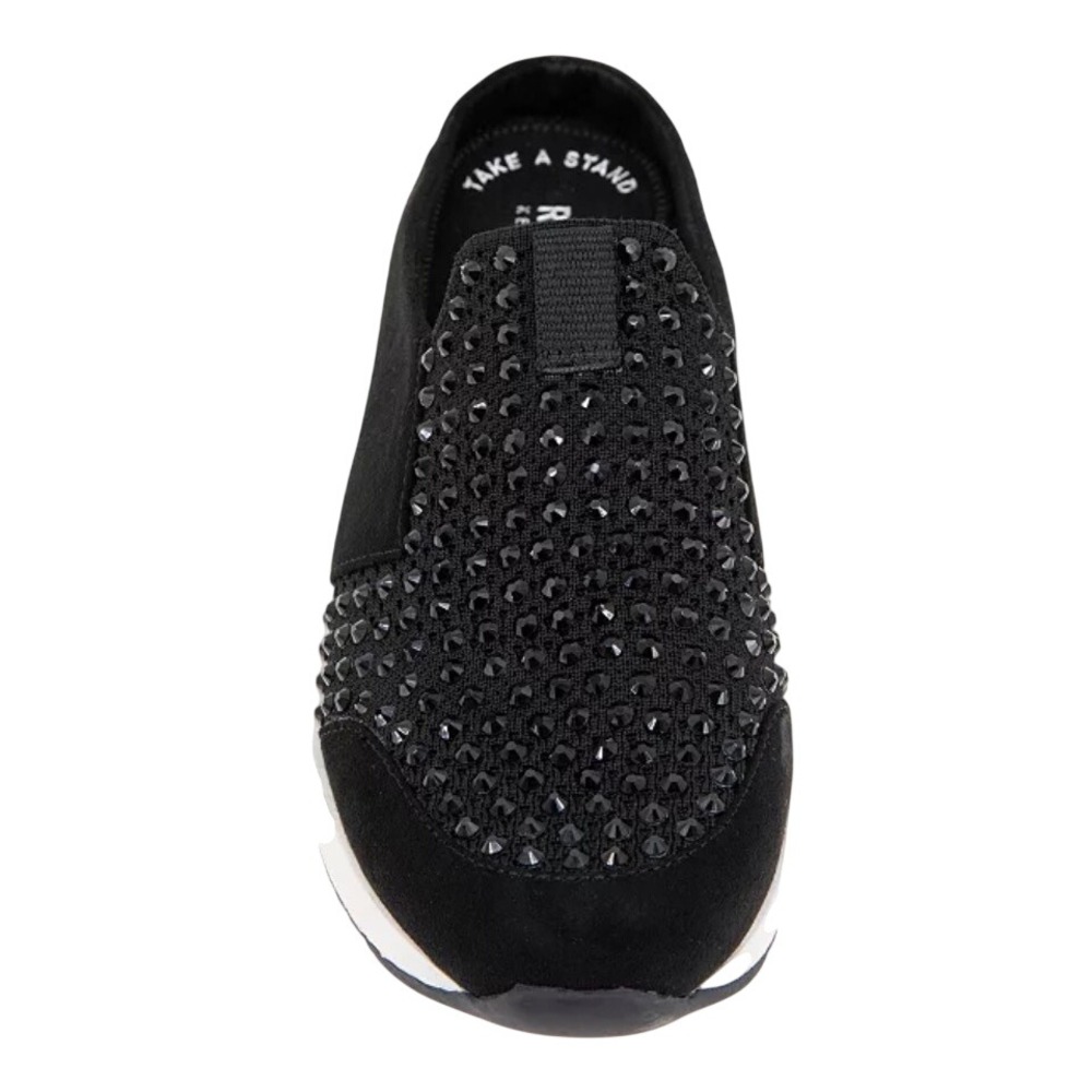 Kenneth Cole Reaction Carol Mule Black Rhinestone Slip On Sneaker Womens 9.5 NEW
